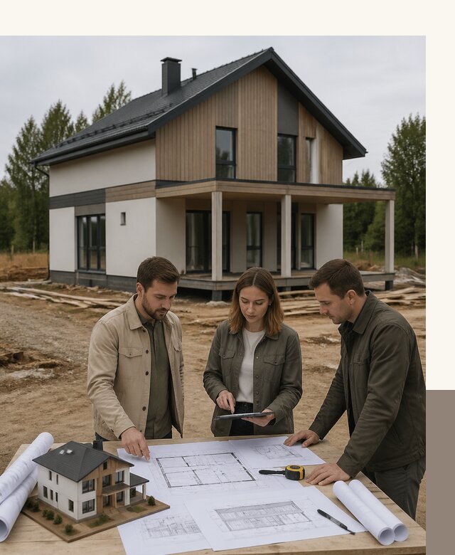 Проект дома 9 на 9 с тремя спальнями в Баксане под ключ